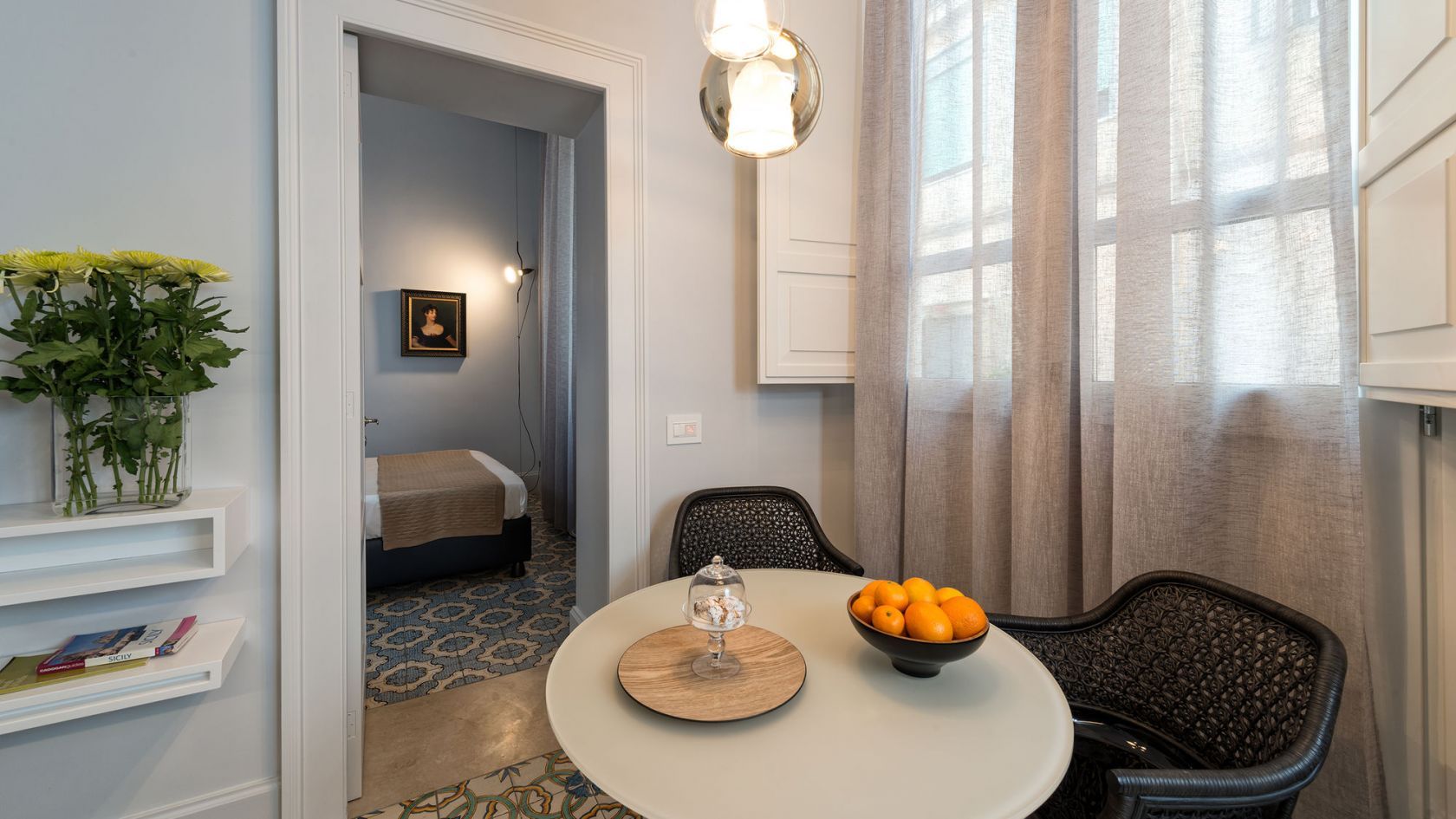 The dining area