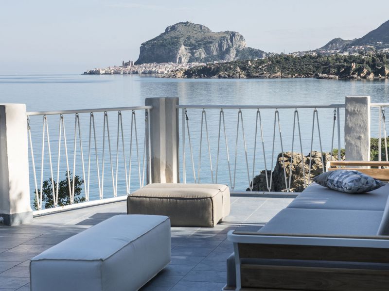 The relaxing corner overlooking Cefalù.