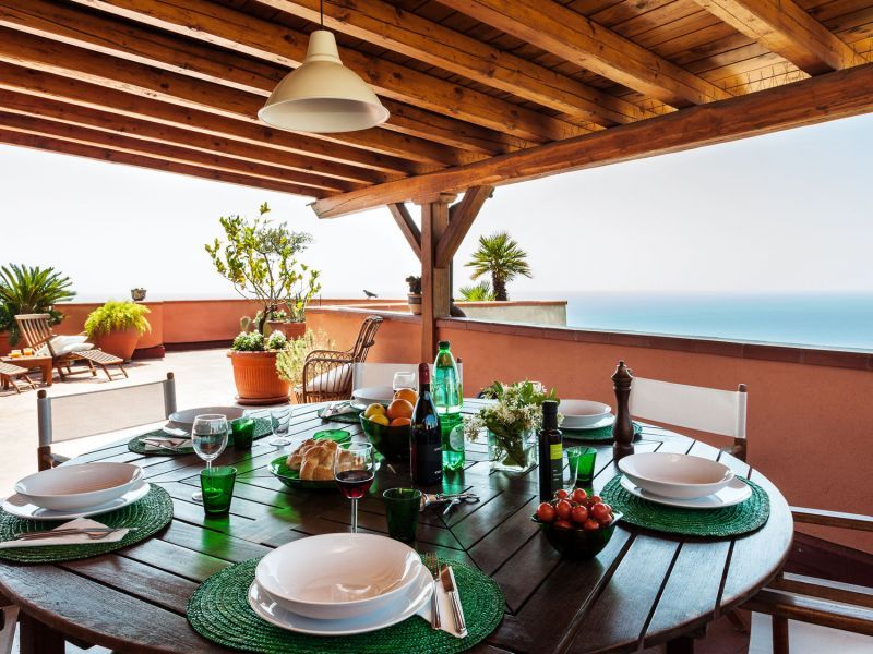 Wooden porch with al fresco area