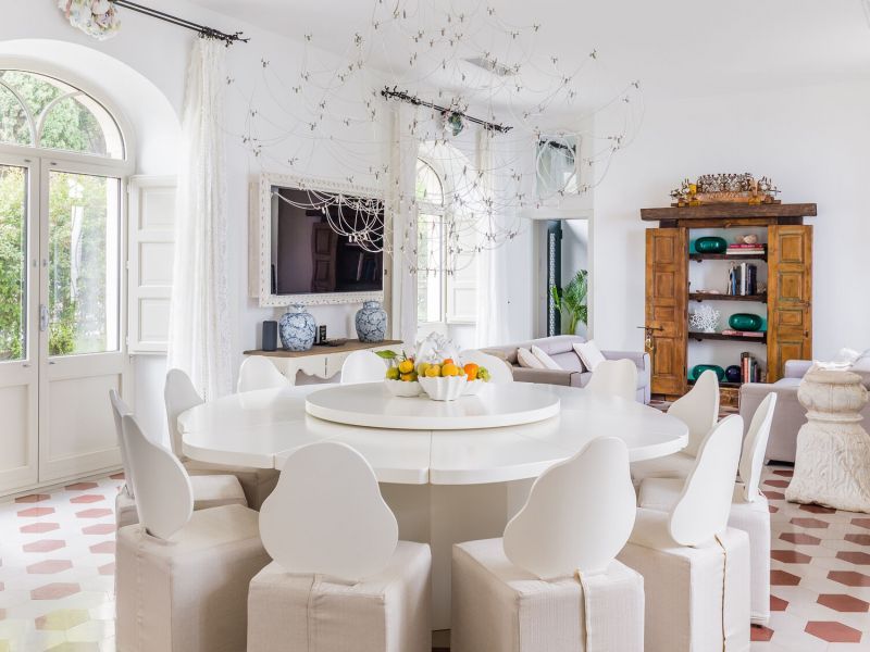 Bright dining area.